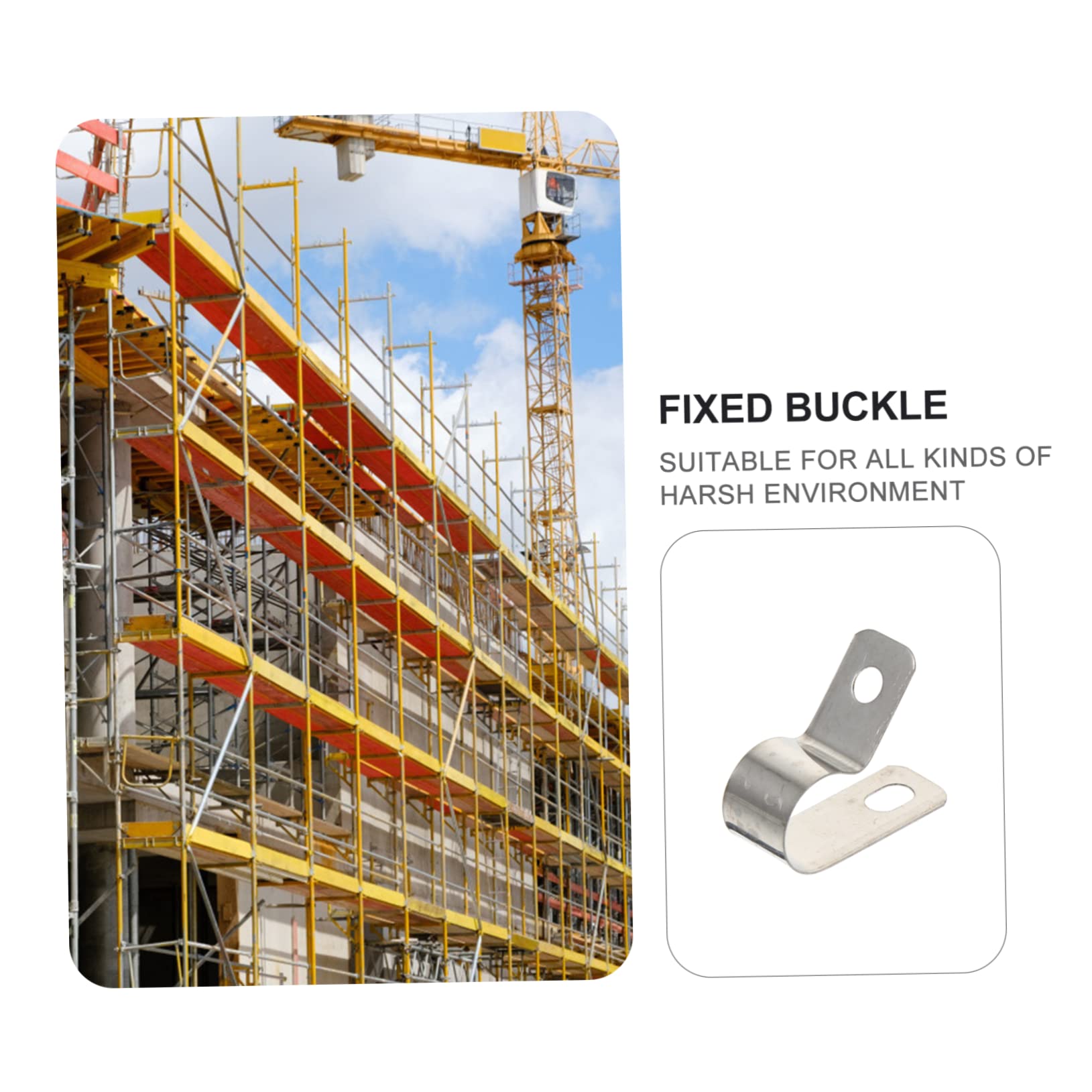 40 Pcs R Type Cable Clamp Fasteners Cable Organizers and Fixator Buckles for Wire Management, Silverx2pcs, 2.5X2.5CMx2pcs - Image 3