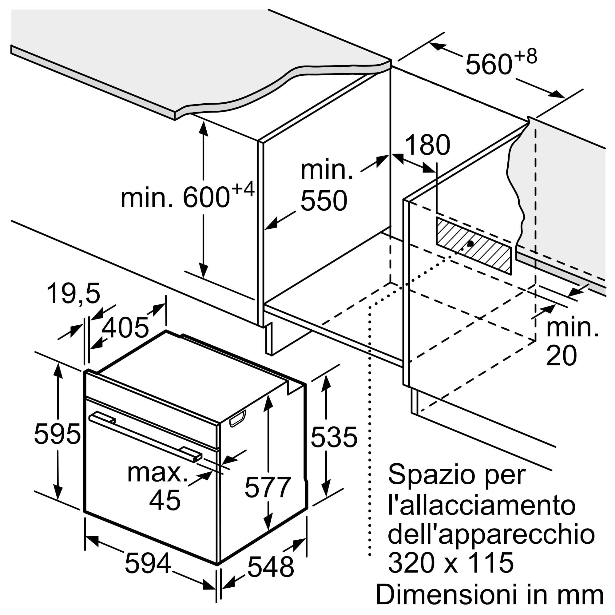 Bosch HMG7361B1, Forno combinato con microonde smart da incasso, Funzione Airfry, Chiusura ammortizzata della porta, Display TFT Touch Plus, Nero, 60 cm.