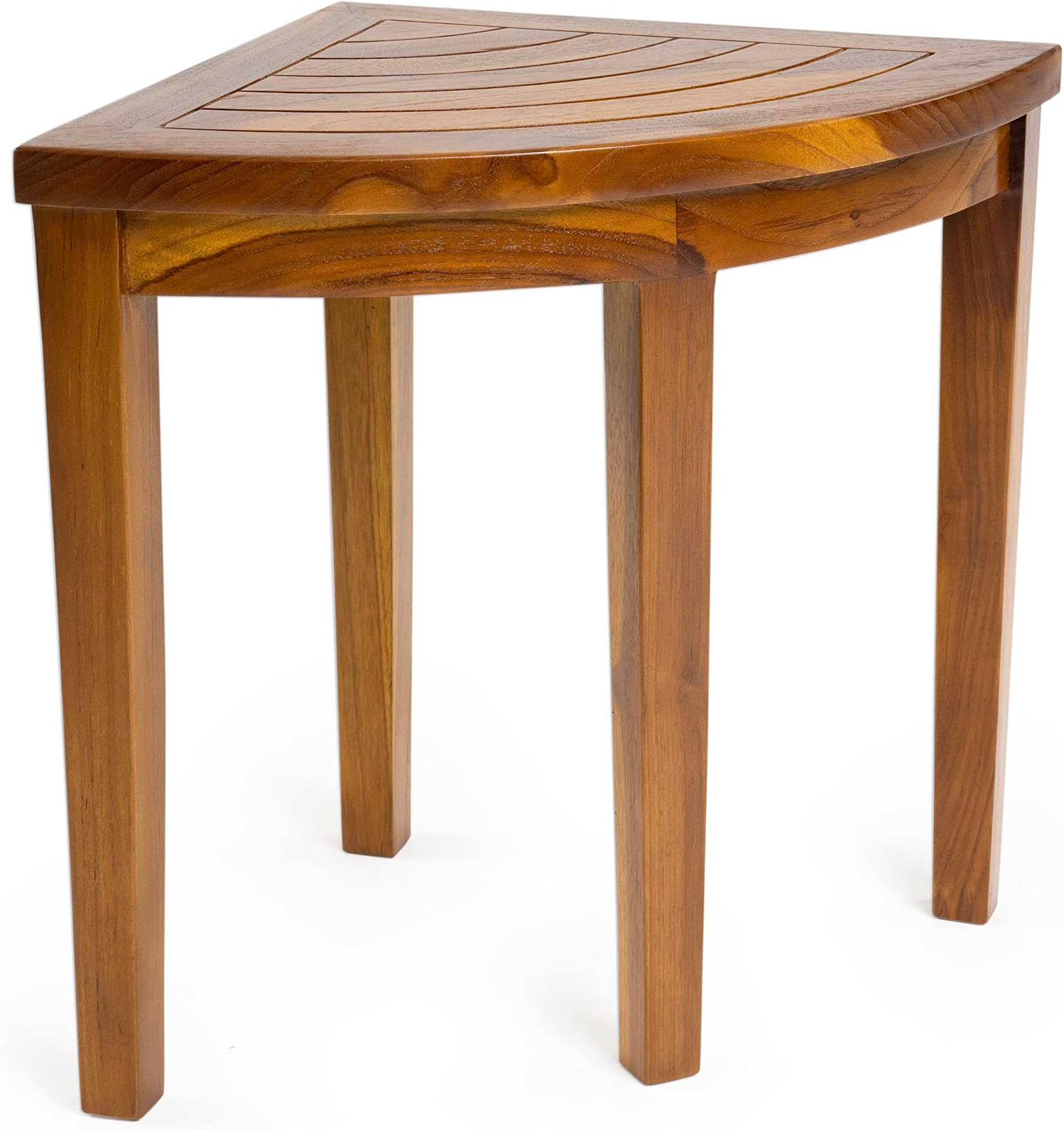 ALATEAK Corner Wood Bath Spa Shower Stool Table Bench Shelf Storage Fully Assembled