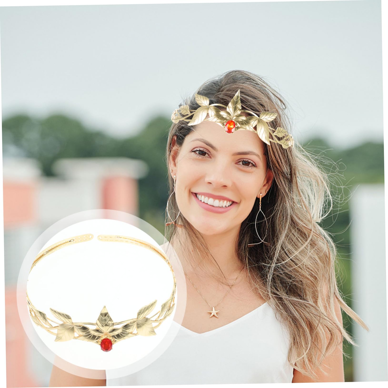 Amazon | ADOCARN ギリシャの女神のティアラ、クリスタルのヘッド  