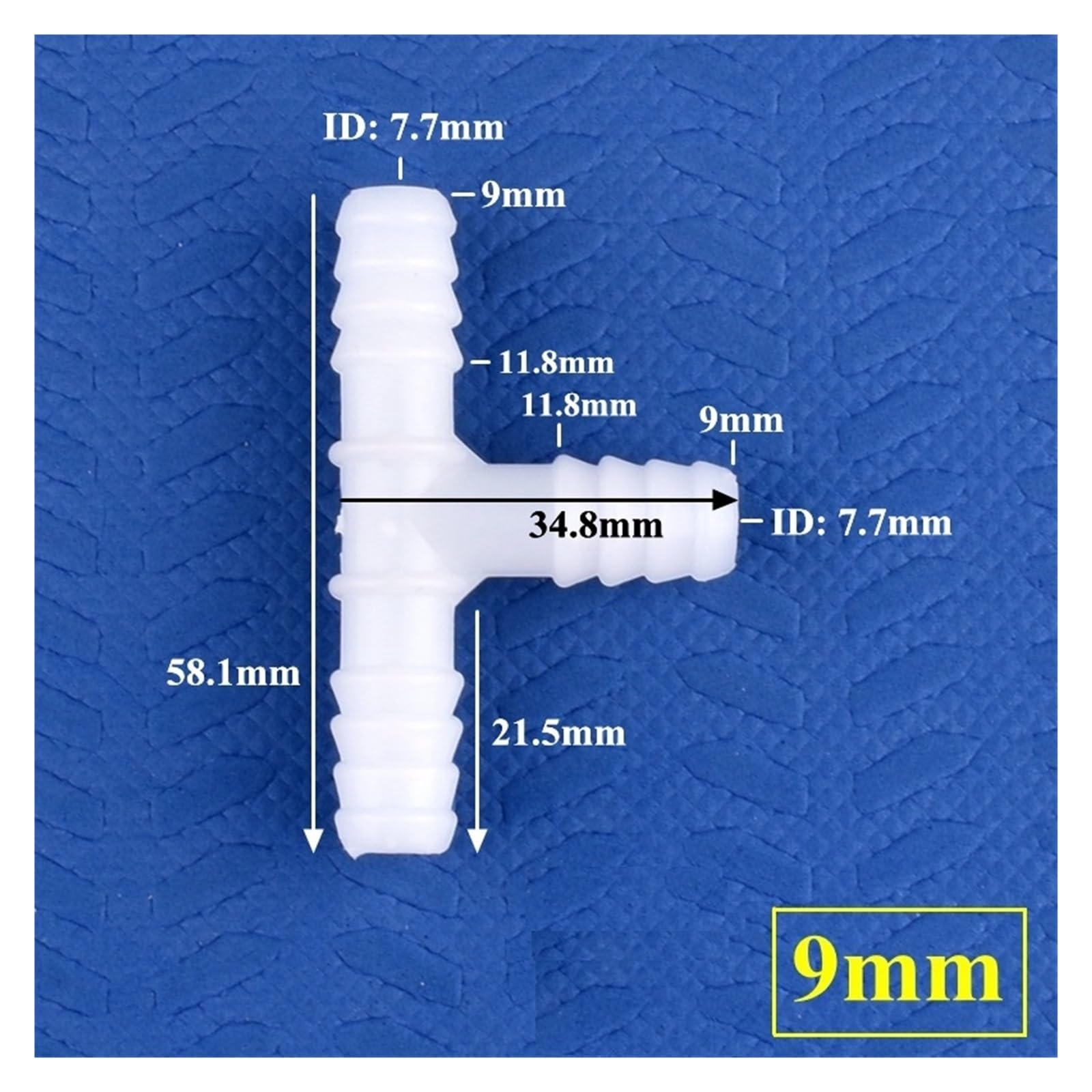5 ~ 200 sztuk 4 ~ 13 mm biały PE TEE Złączka ACQUIRIO Adapter pompy powietrza zdjęcie Pagoda Złącza do nawadniania ogrodowego złącza węża wodnego (9 mm, 200 sztuk)