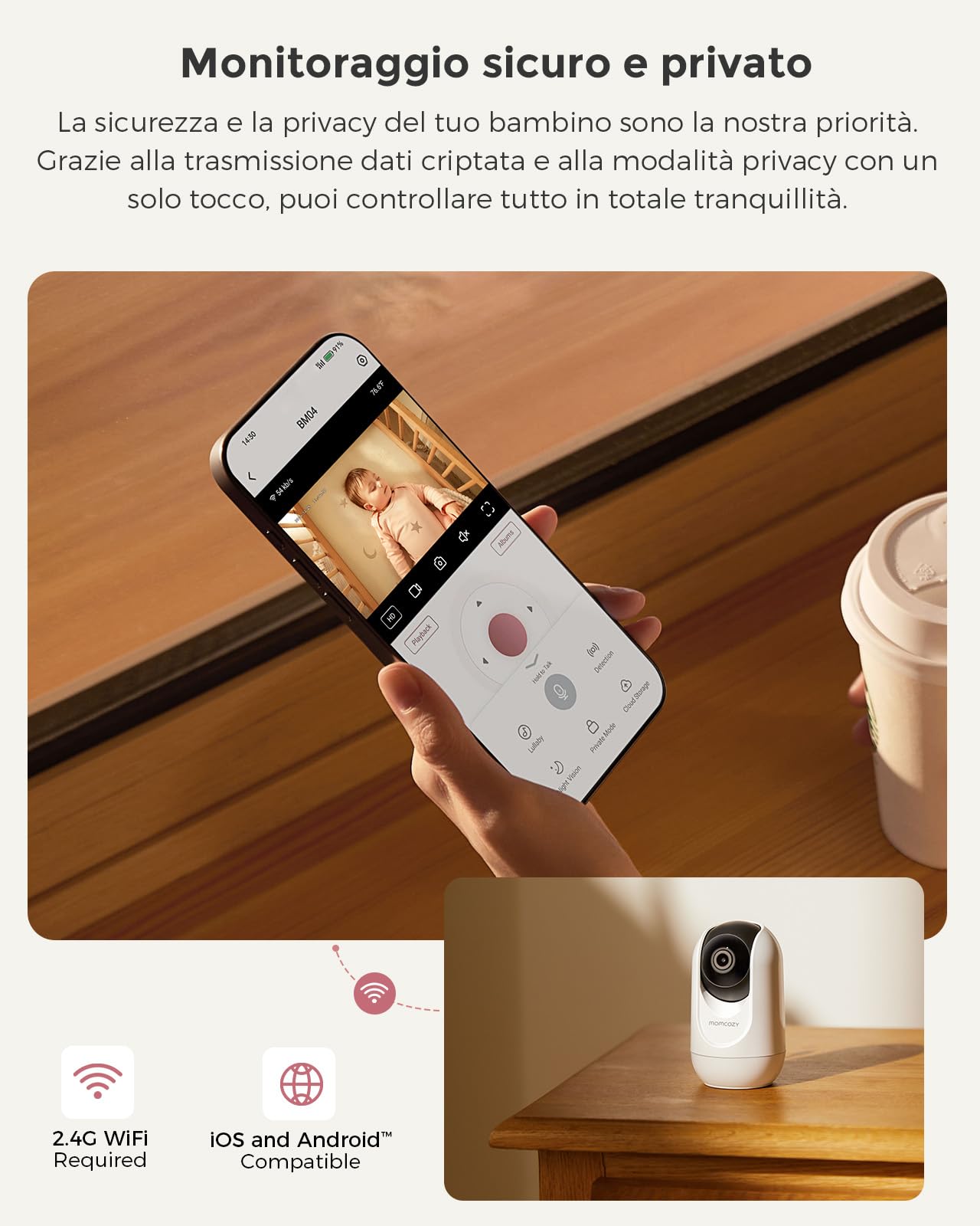 Momcozy Telecamera Aggiuntiva BM04 Baby Monitor, 1080P WiFi, Solo Camera