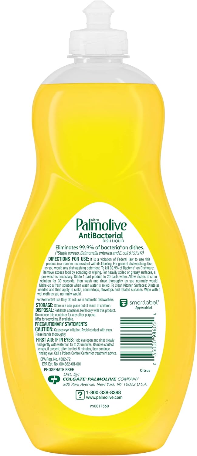 Palmolive Ultra Dishwashing Liquid Dish Soap, Citrus Lemon Scent- 46 Fl. Oz : Health & Household