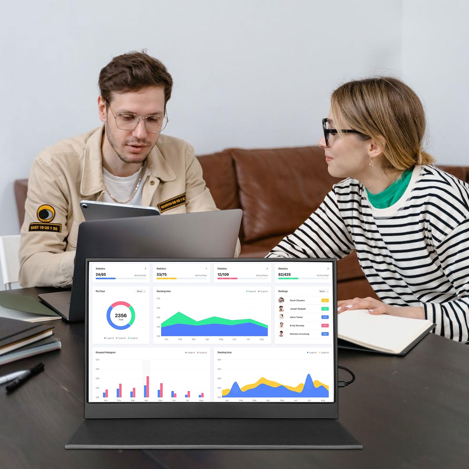 15.6 pollici monitor schermo portatile, 100% sRGB 1080P USB-C HDMI secondo schermo per laptop, PC, telefono, PS, Xbox, Swich, IPS Ultra Sottile Full HD Monitor di schermo aggiuntivo per