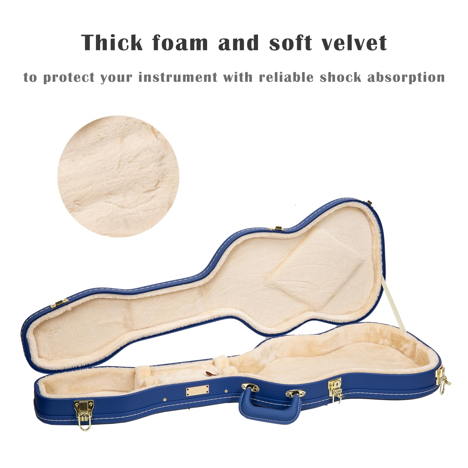 Crossrock Diseñador Serie Hardshell Madera, Sujetadores de Acero Inoxidable, Forro de Esponja, pies de Metal, Almacenamiento de Guitarra eléctrica