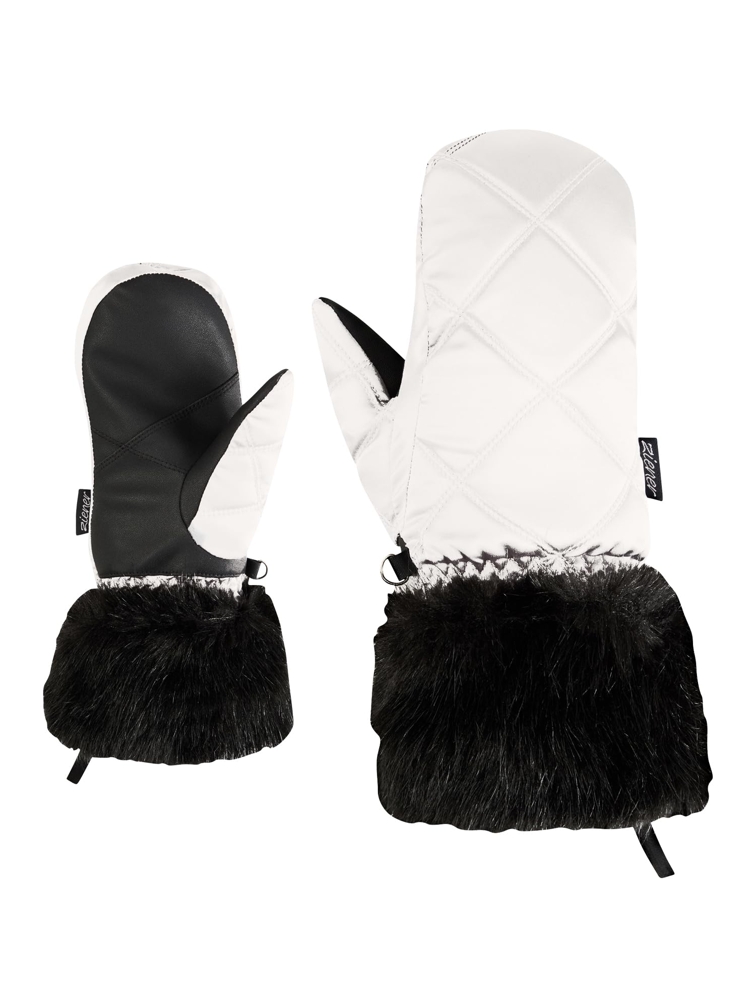 Ziener Damen KWINZI-Z Ski-Fäustling/Wintersport | Kunstfellbündchen, Thermoshield, wasserabweisend, White, 6,5