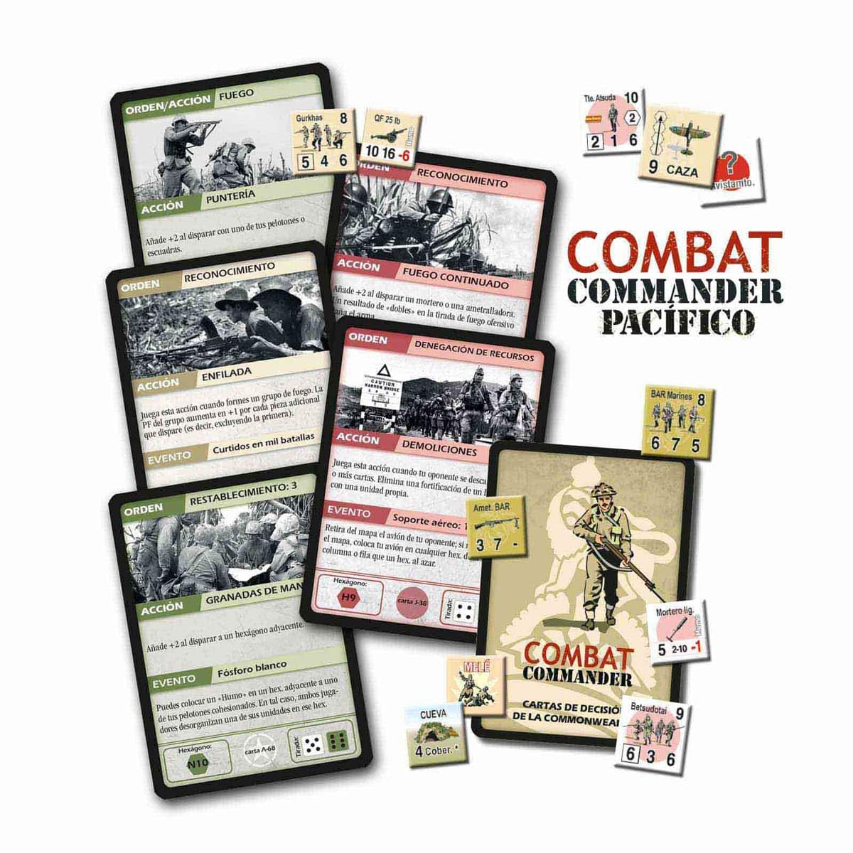 Devir - Combat Commander Pacífico, Juego de Mesa, Juego de Mesa de Estrategia, Juego con Amigos, Juego de Mesa 12 Años