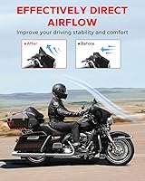 Vista 3 de Amazicha Parabrisas ondulado negro de 4.5 pulgadas compatible con Harley Davidson Touring Electra Glide Street Glide 2014 2015 2016 2017 2018 2019