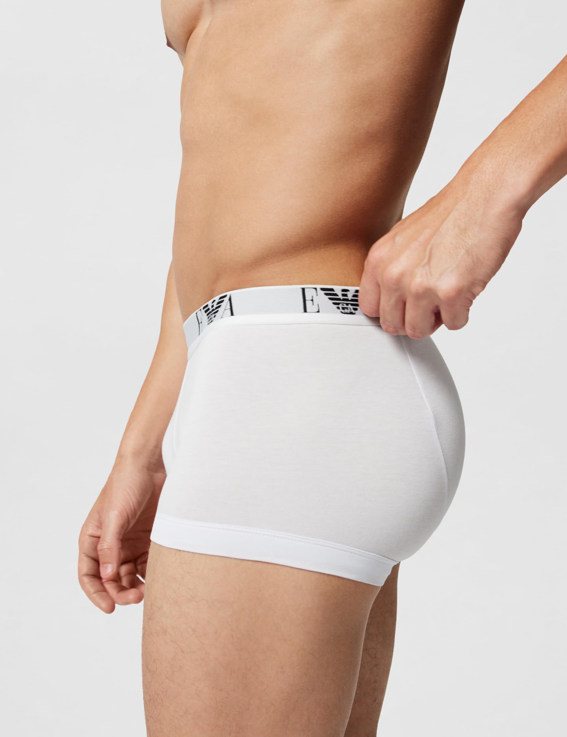 Emporio Armani Underwear 3-Pack Boxer Essential Monogram, Boxer, Uomo, Bianco, M
