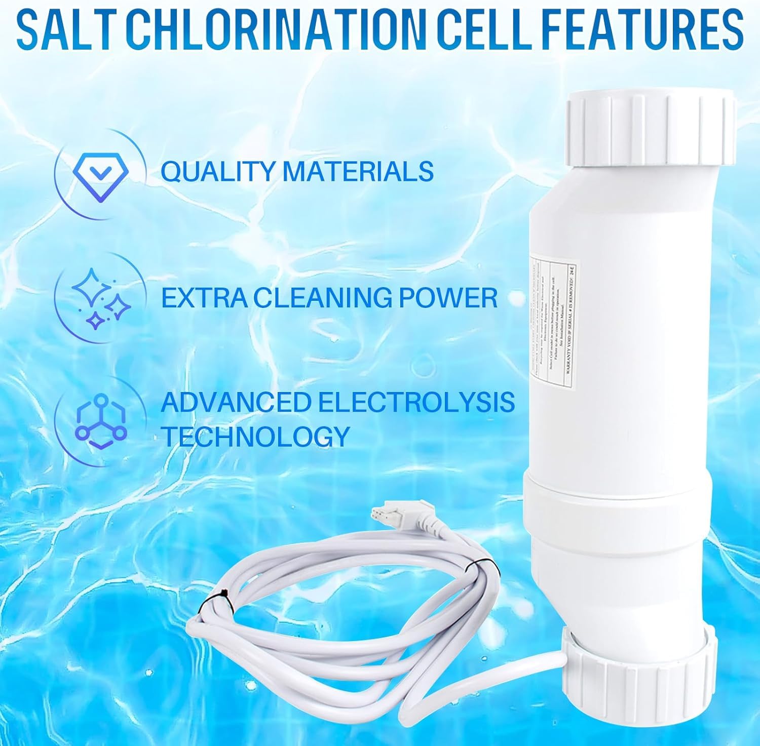 AUGMIRR T-Cell-15 - Sistema de clorador de piscina de agua salada de 40,000 galones para piscina enterrada compatible con Hayward TurboCell T-15 Aquarite Omnilogic Reemplaza la celda T-15 W3T-CELL-15