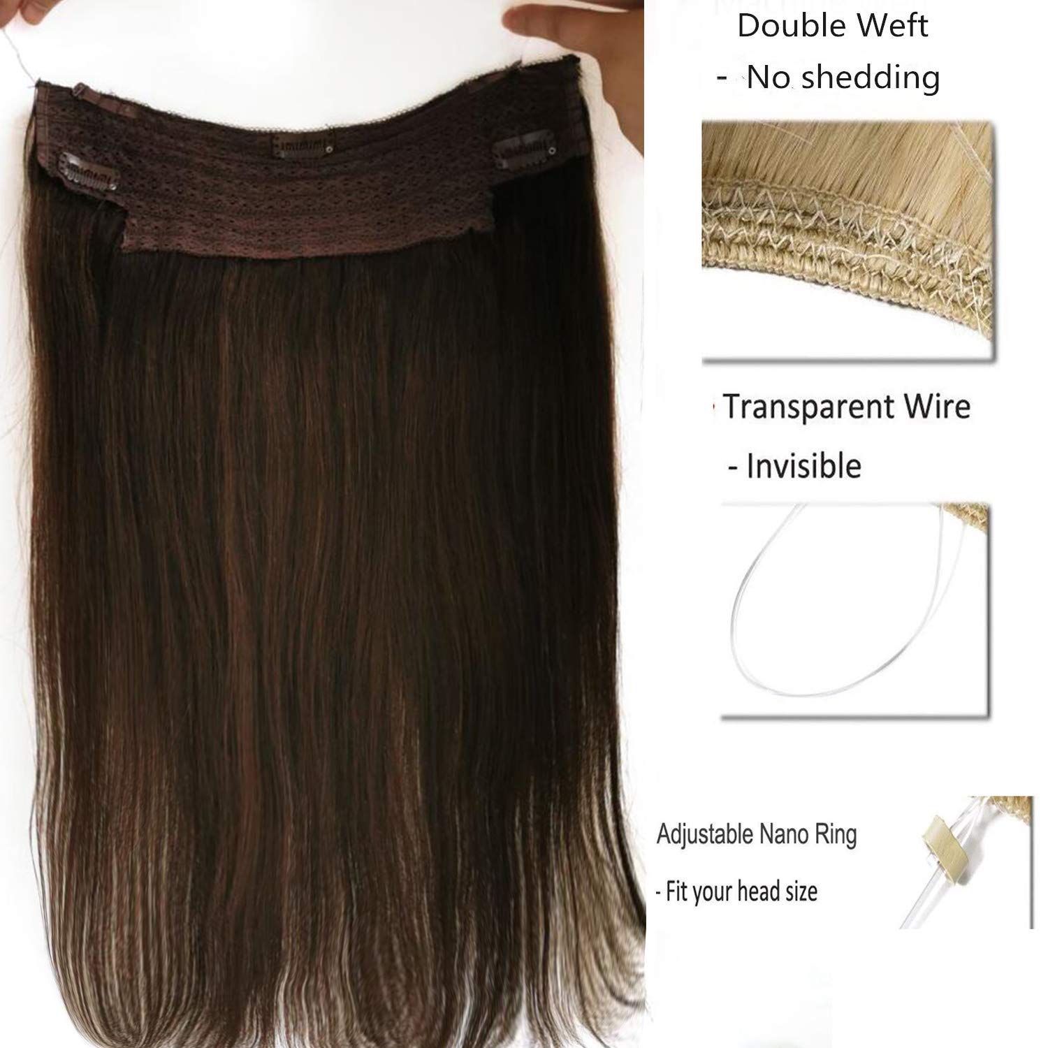 Amazon.com : Remy Wire Human Hair Extentions Invisible Wire 