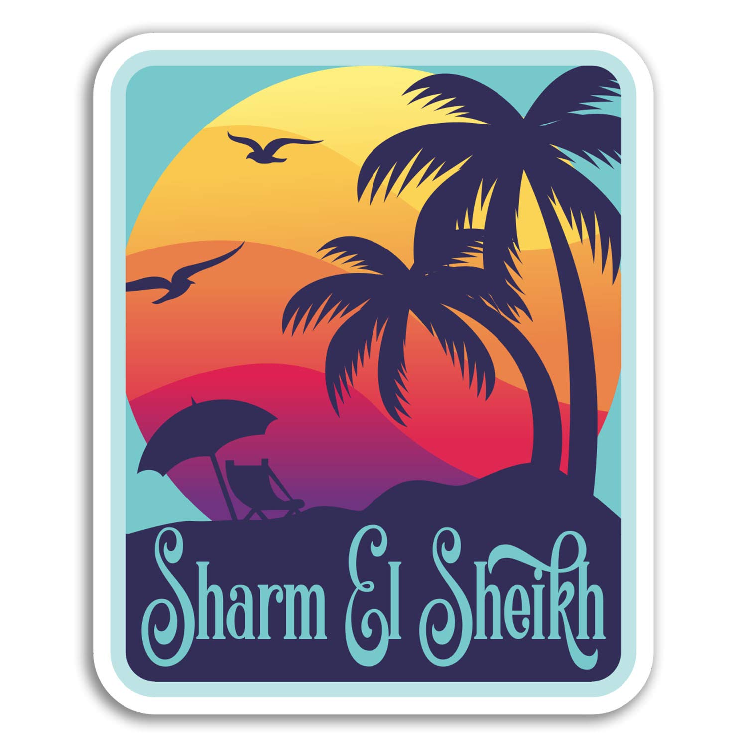Destination Vinyl Ltd Multi 2 X 10Cm Sharm El Sheikh Vinyl Stickers - Travel Sticker Laptop Luggage #18481 (10Cm Tall)