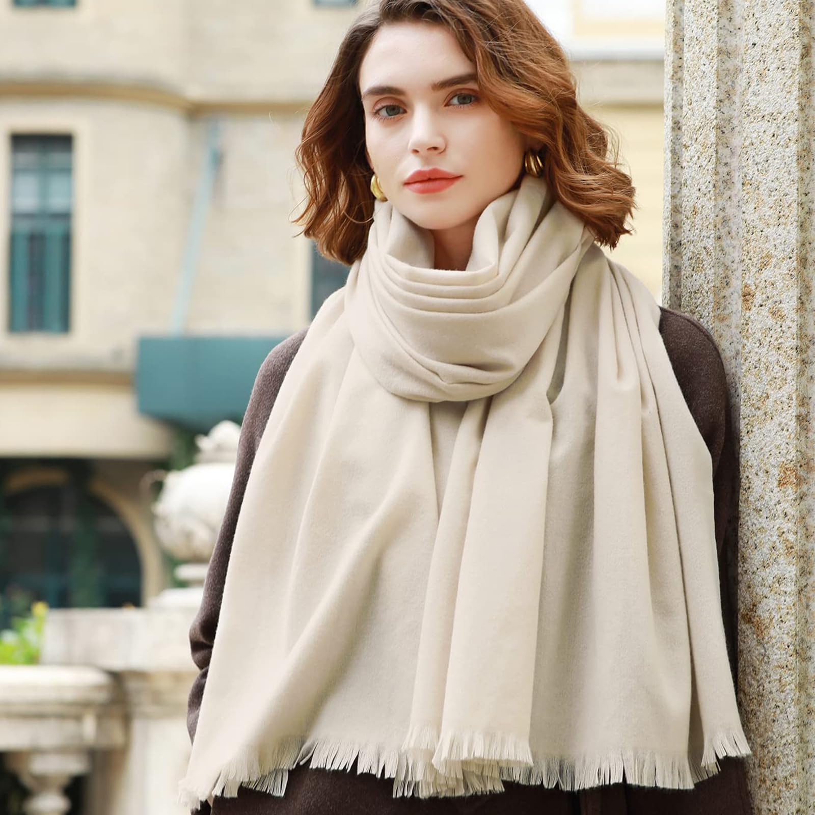 RIIQIICHY Sciarpa Donna Invernale Pashmina Scialle Stola Elegante Cerimonia Foulard Lungo Grande Spesse Calde
