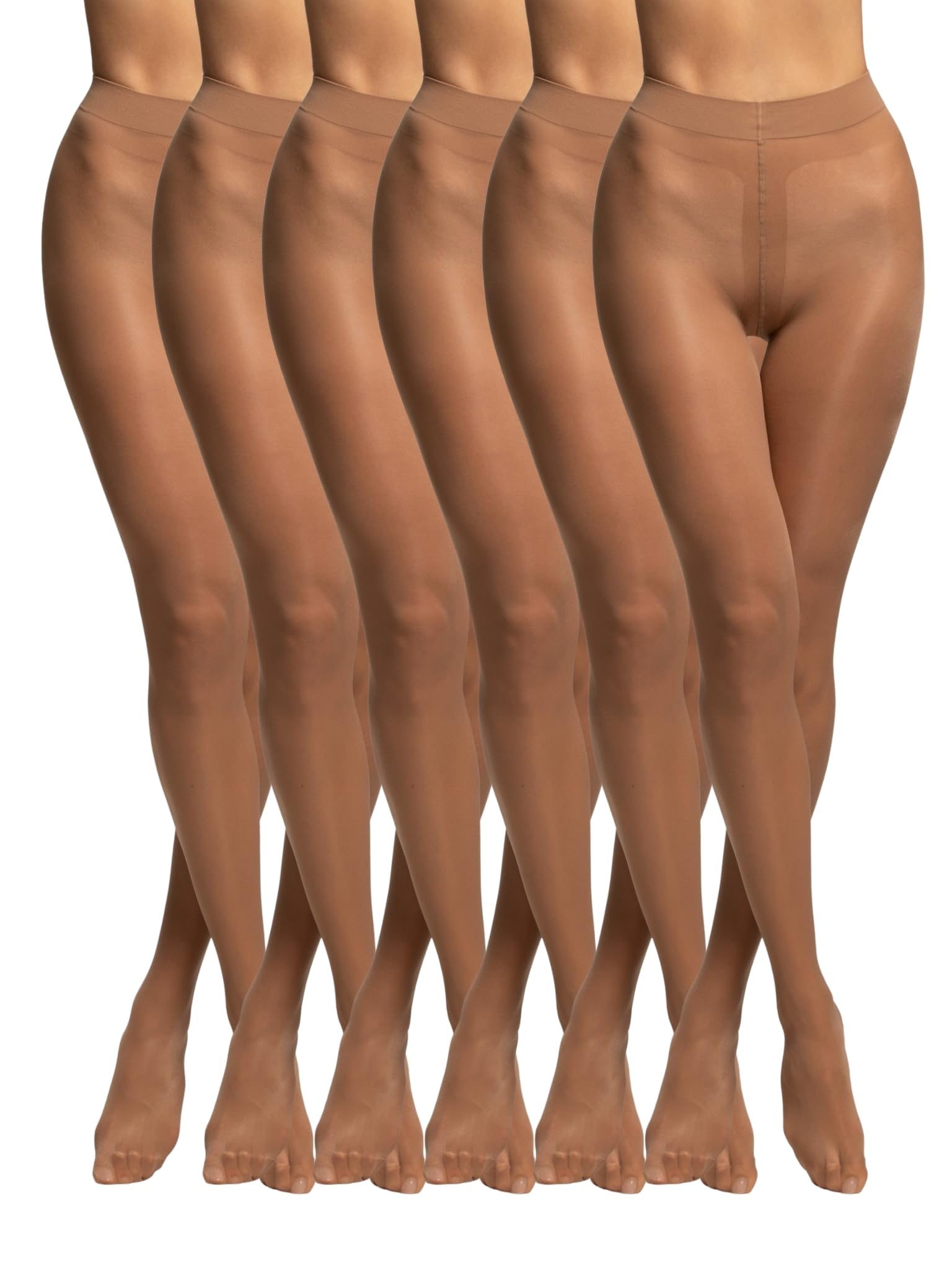 POMPEA 6 Paia Collant Donna 40 Denari, Calze Velate Opache con Cuciture Piatte, Compressione Leggera