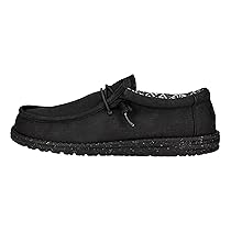 HEYDUDE Wally Canvas – Scarpe Uomo Slip-On – Mocassini, Black, Black, 42