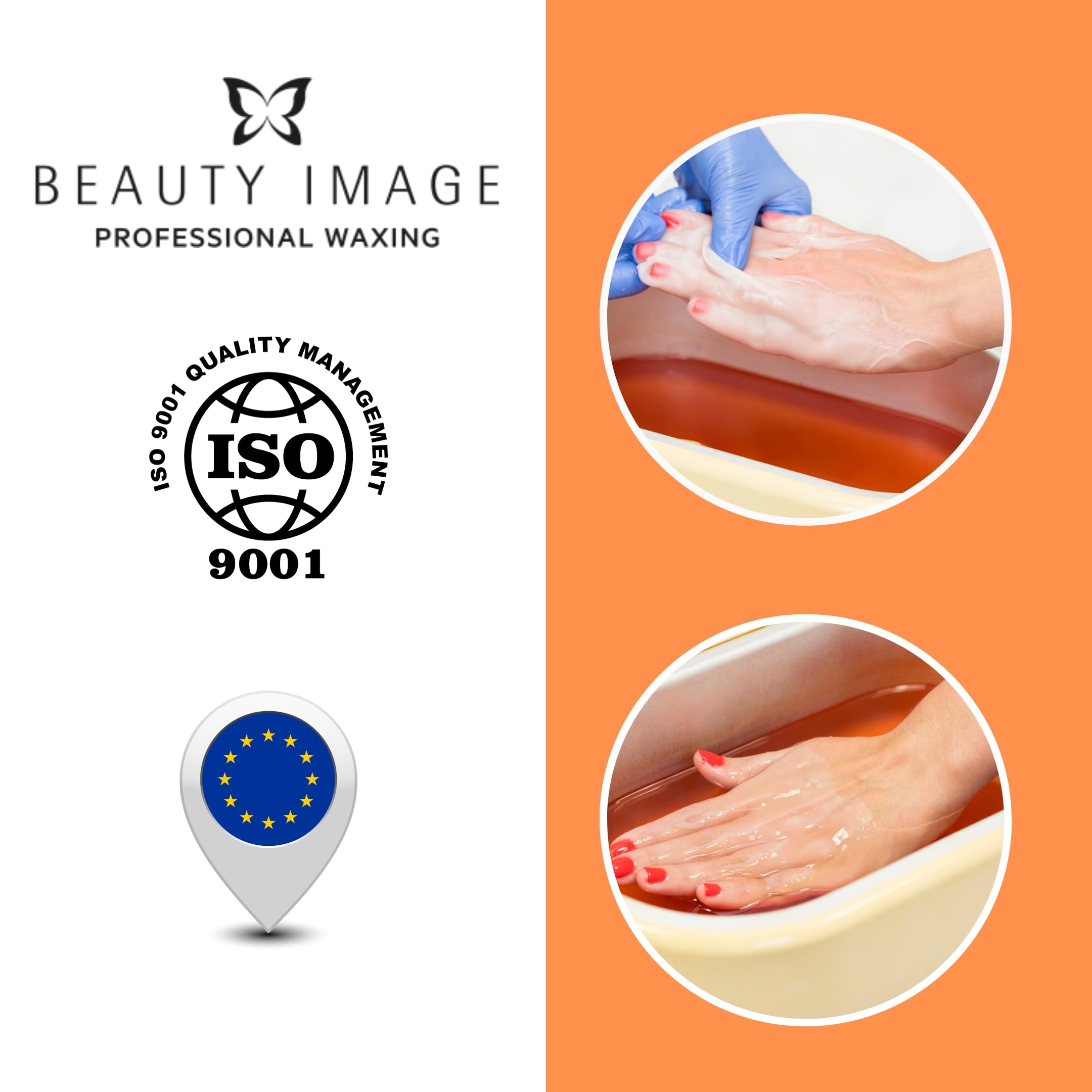 BEAUTY IMAGE Parafina do rąk i stóp [Brzoskwinia - opakowanie 3-2,200 ml] Płynna kąpiel parafinowa. Fizjoterapia Artroza Ręce. Z olejkami roślinnymi, niezbędnymi i witaminami. Profesjonalna jakość.