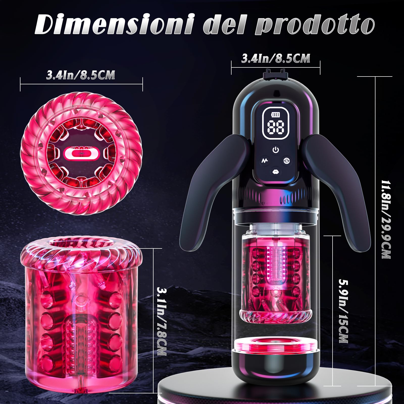 Masturbatore Uomo Automatico Sex Toys - Masturvatore Toy per Uomini Con 7 Modalità Telescopiche, Vibrazione e Aspirazione, Lingua in 3D Vagina Silicone Sexytoys, Pompa Pene Con Supporto per Cellulare