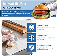 Vista 6 de ANGEL'S PEEL LOUNGE Hojas de papel de aluminio resistentes, grandes envolturas de papel de aluminio antiadherentes precortadas para sándwiches