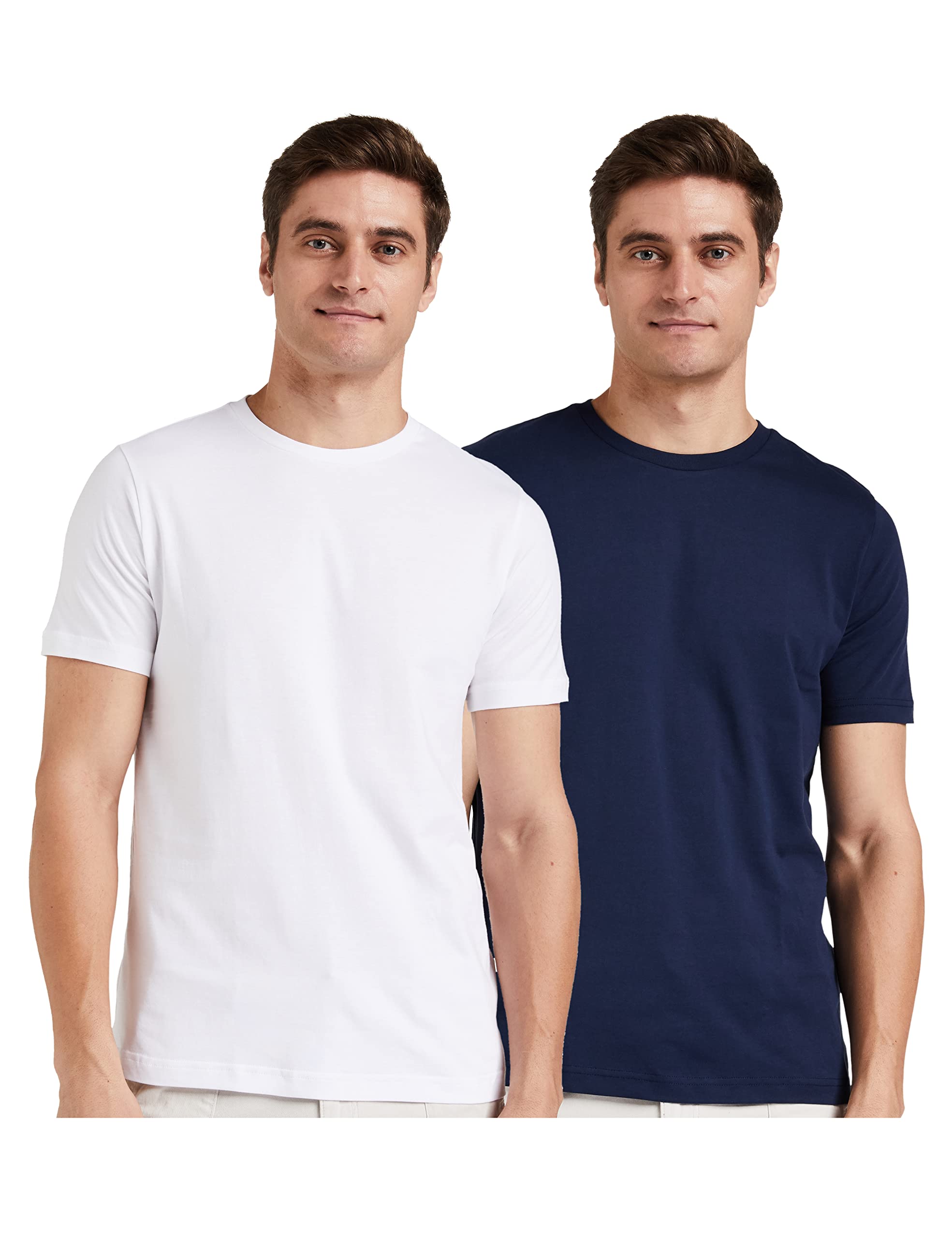 Amazon Brand - SymbolMen's Solid Cotton T Shirt | Round Neck | Half Sleeve | Plain-Regular Fit (Available in Plus Size and Combo Packs)