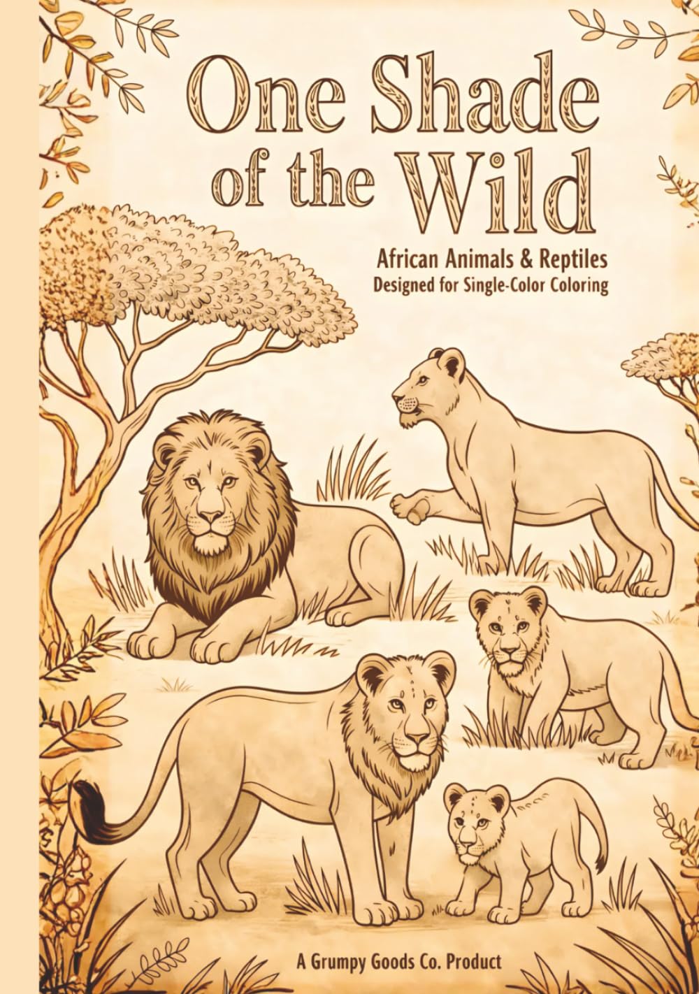 One Shade of the Wild: Powerful Equine & Lunar-Inspired Designs for Monochromatic Coloring | 40 images | 8.5"x11" for Ease of Use (Grumpy Goods Co.)