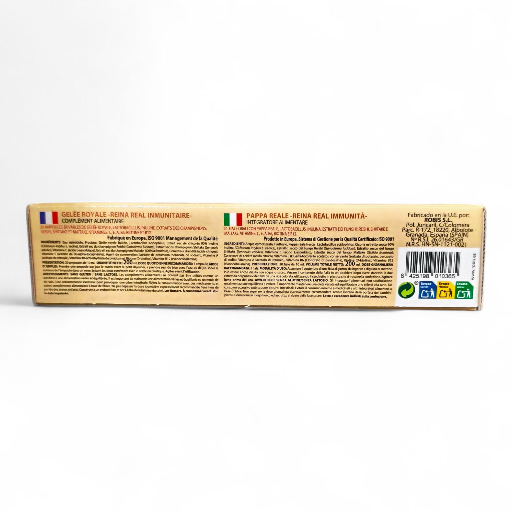 Robis Jalea Real Inmunidad - Pack Ahorro 2 x 20 Ampollas - Complemento Alimenticio con Shiitake, Maitake, Reishi, Probióticos y Vitaminas - Contribuye al Sistema Inmunológico