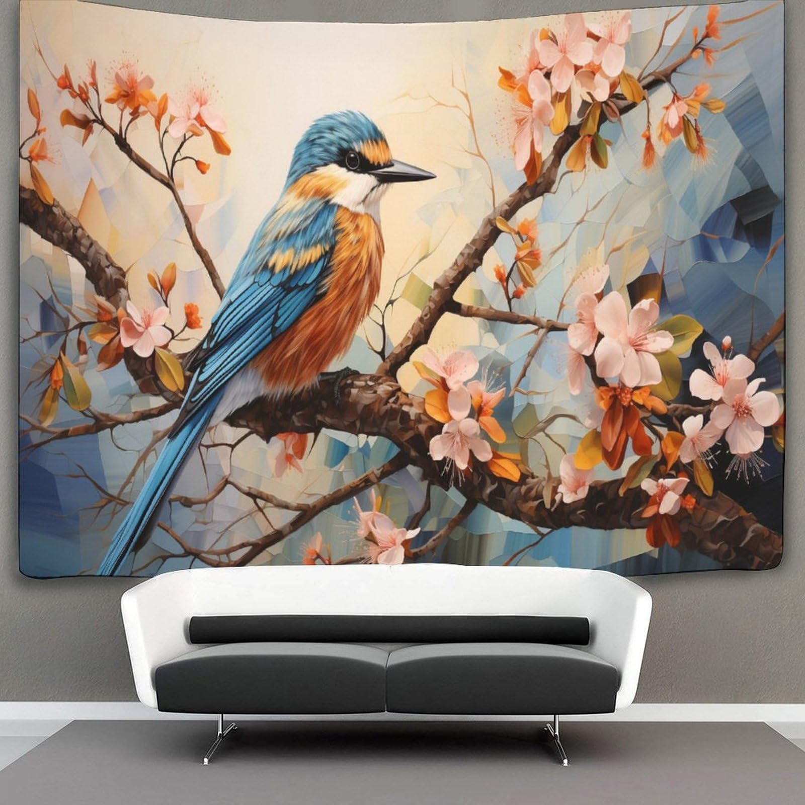 kaiyun Vibrant Kingfisher Tapestry Birds Animals Wall Hanging Bedroom Home Decor 100cmx150cm