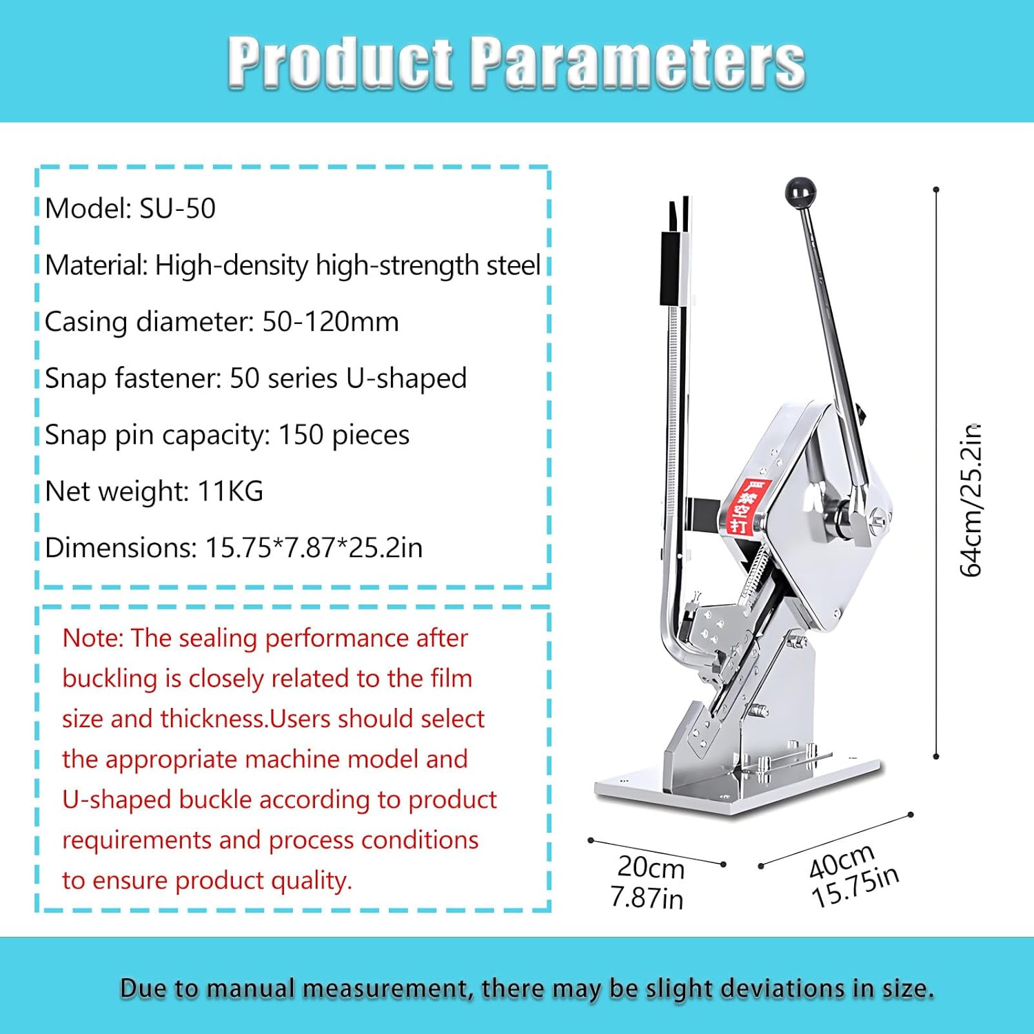 Commercial U-Shaped Sausage Clamps, Manual Binding Machine, 4000 U-Shaped Clamps, Stainless Steel. Suitable for Food Factories, Coffee Shops, and Bakeries.