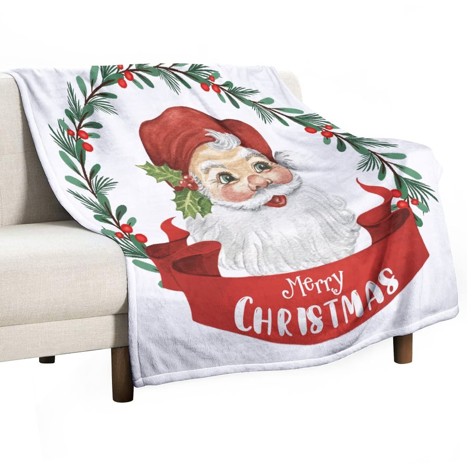 Plaid de Noël avec motif couronne pour vos soirées au coin du feu