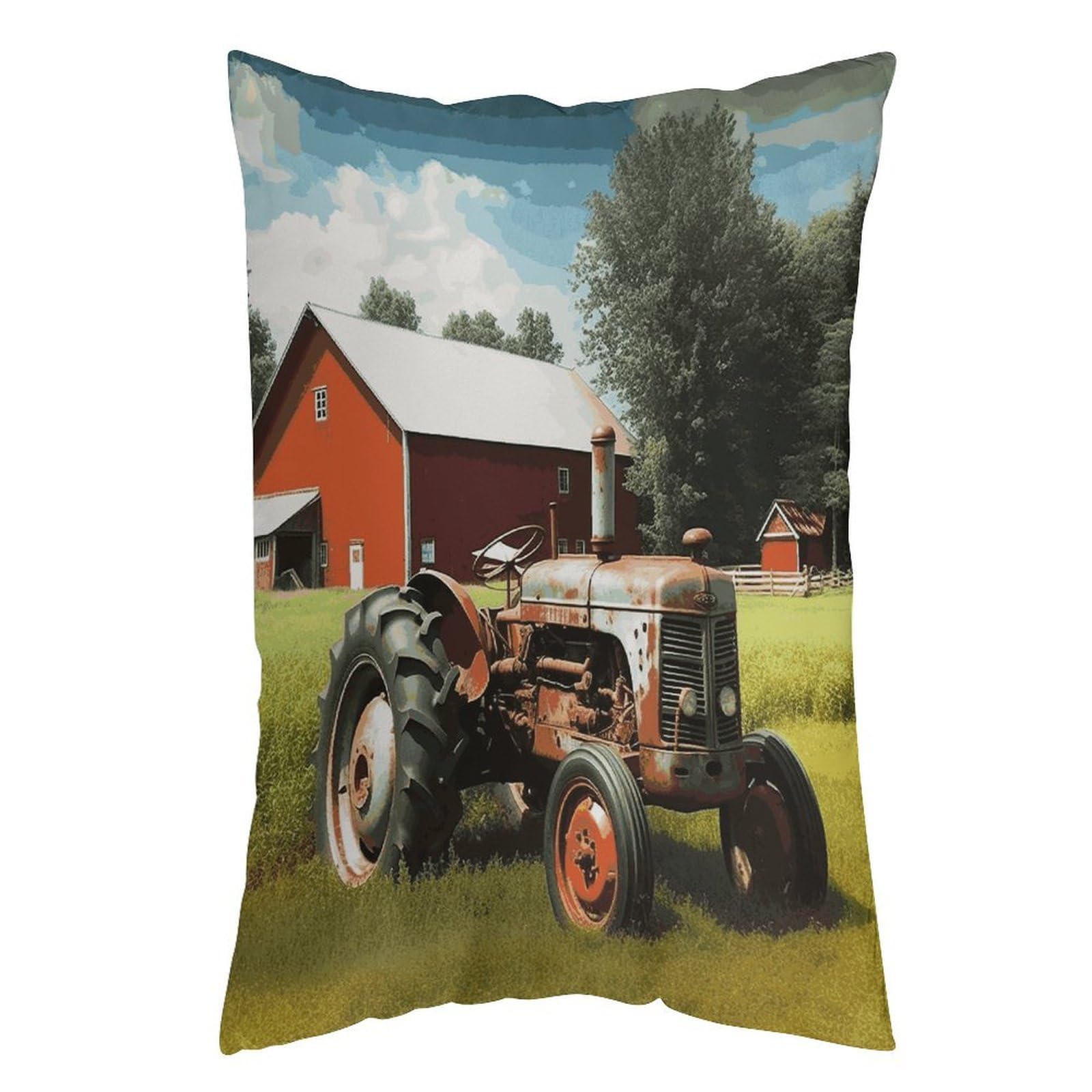 FekiLoot Company Farm Tractor Throw Pillow Cover Soft Pillowcase with Hidden Zipper Lumbar Decorative Throw Pillow Covers Luxury Cozy Pillows Shams Rectangle Cushion Cases