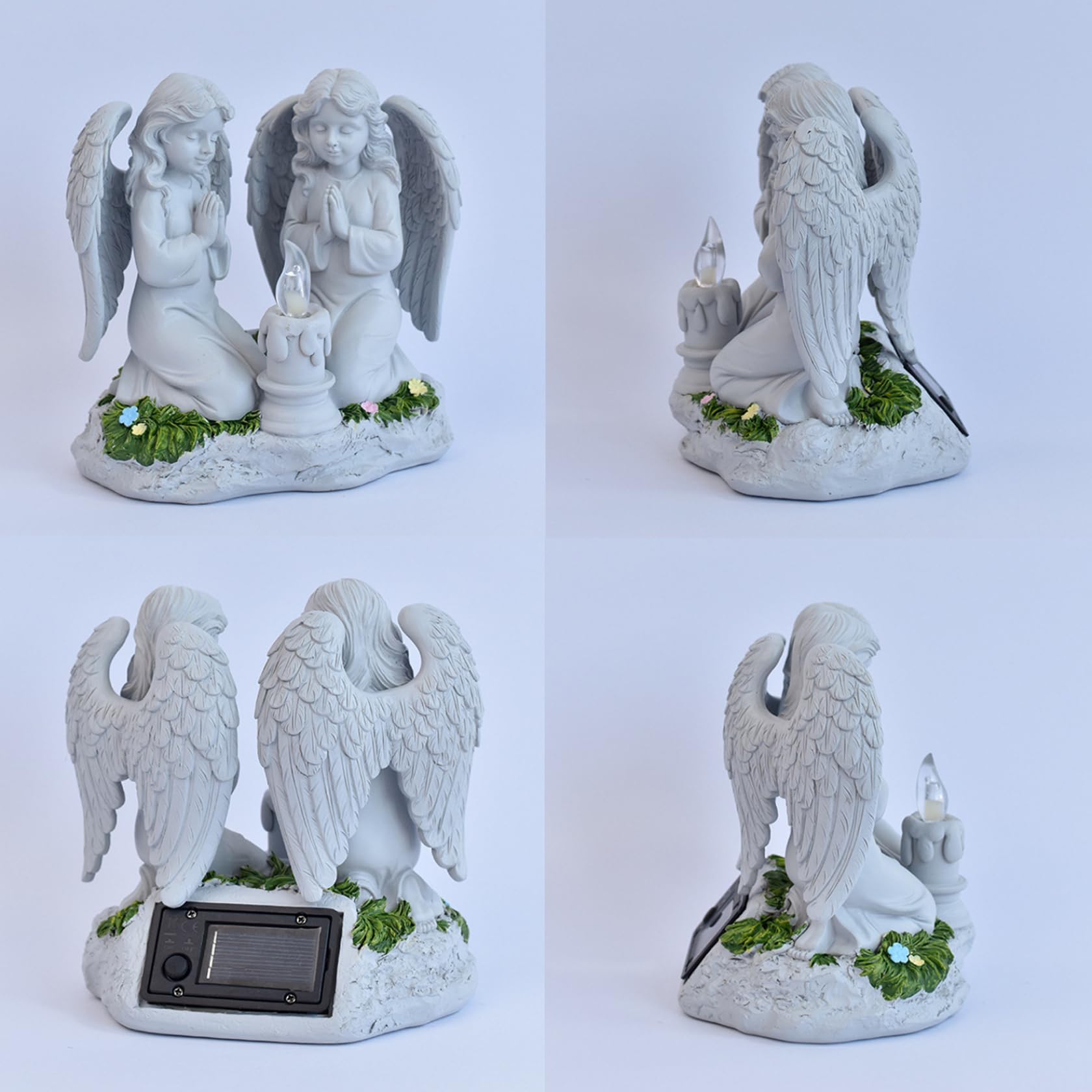 Statue di angeli Angelo che prega Luci solari Giardino esterno Statue da giardino in resina per cortile Patio Prato cimitero 6, 5x6, 5x4, 9 pollici Stile 2, Luci solari per esterni