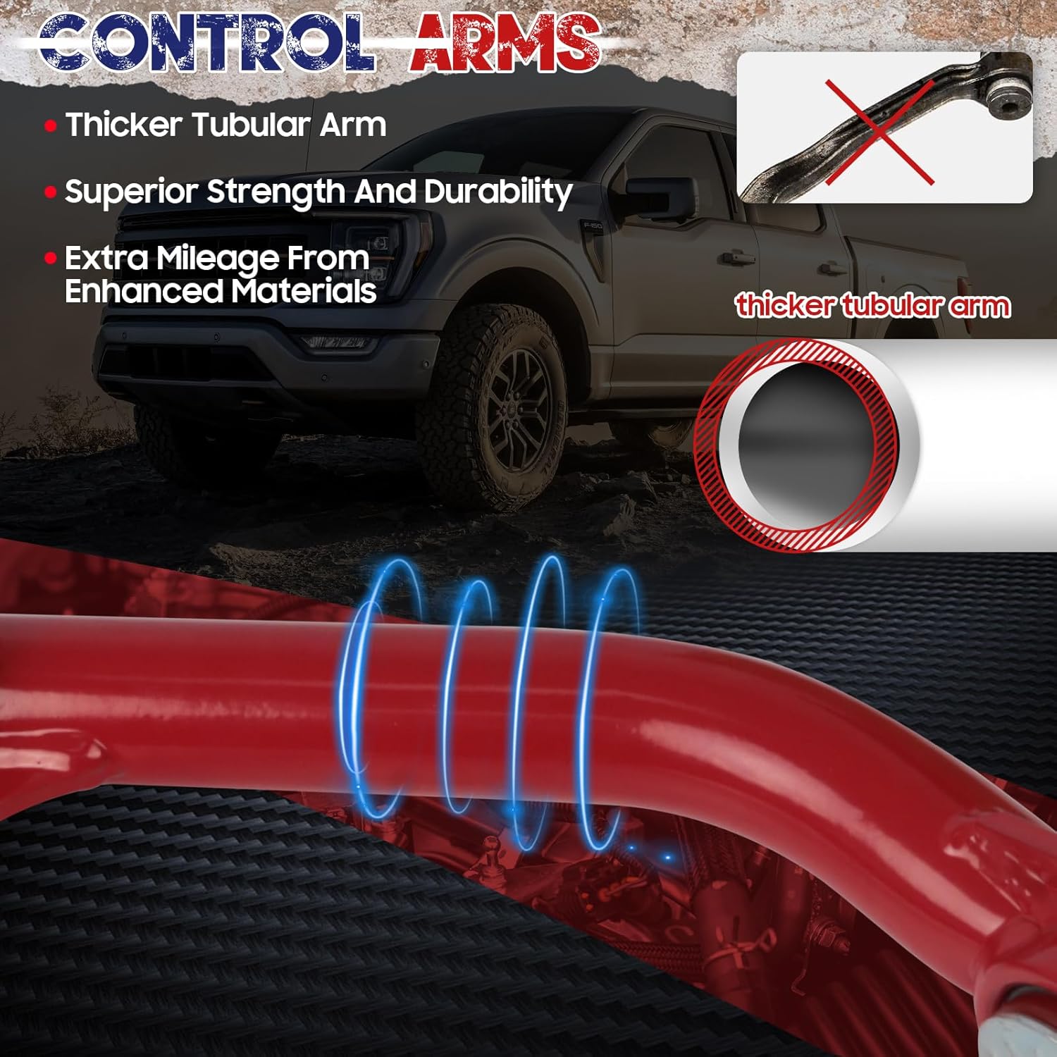 2-4" Lift Upper Control Arms Compatible With Chevy GMC K1500 1988-1999, Front Tubular Suspension Control Arm With Ball Joint fit for Blazer Tahoe Yukon Year Before 1999, 2 Replacement Ball Joints