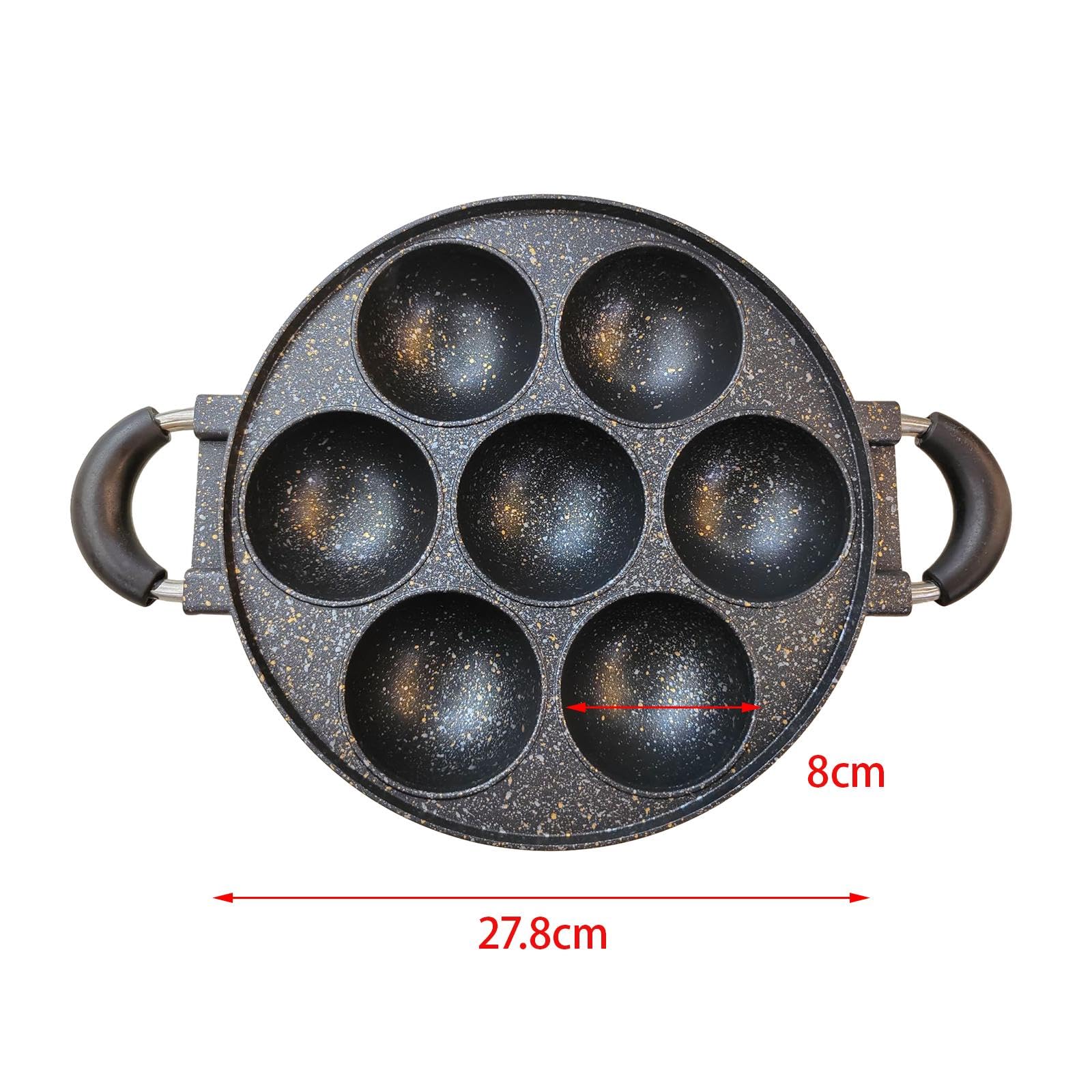 LOVIVER Molde para magdalenas, molde redondo para pasteles, suministros antiadherentes para hornear, bandeja para cupcakes de aleación de aluminio de 7, Negro con punto