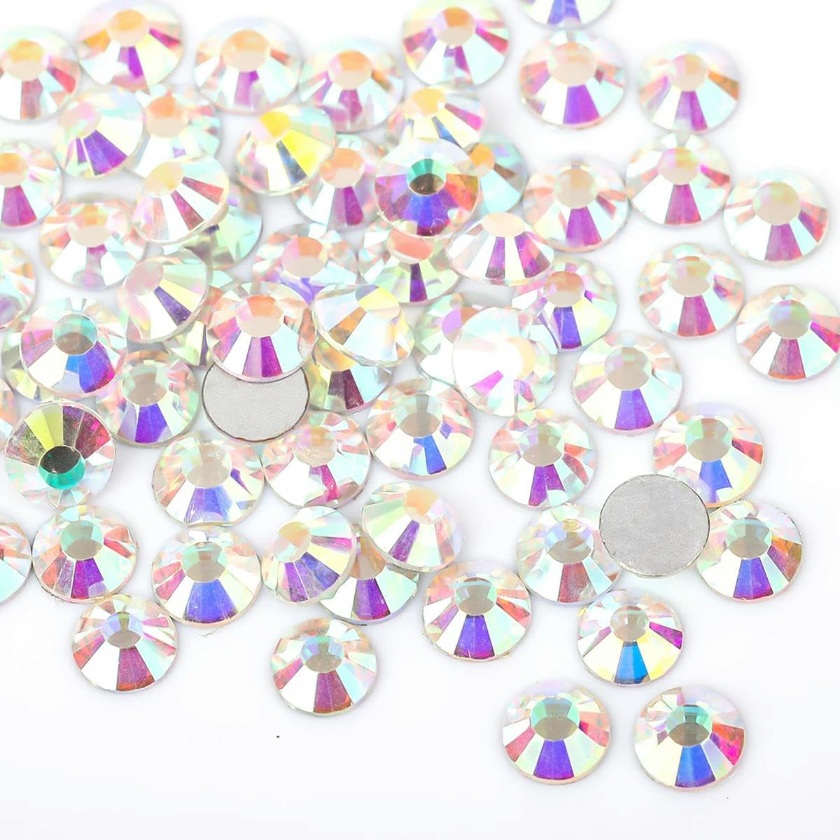 CIVIOOH Glitter Crystal AB Rhinestones SS3-SS50 Non-HotFix FlatBack Strass Fabric Garment Nail Art Rhinestones Decorations