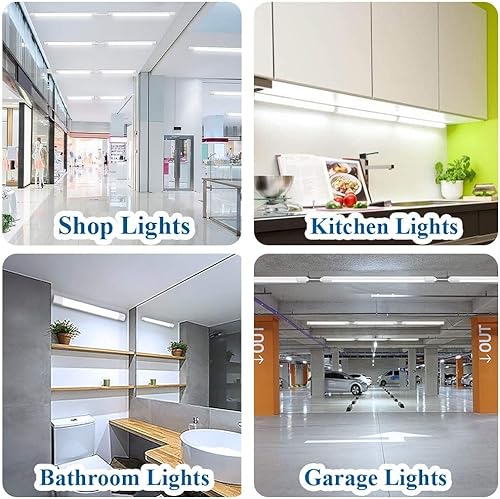 Miniatura 32 de Luz LED para Tienda para Cochera de 4 pies, con enchufe, Luz de Tubo LED enlazable Impermeable Airand, Lámpara para debajo del gabinete de 5000 K