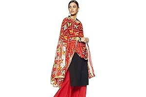 Women's Navratri Dupatta: Embroidered Phulkari Scarves for Festive Celebrations