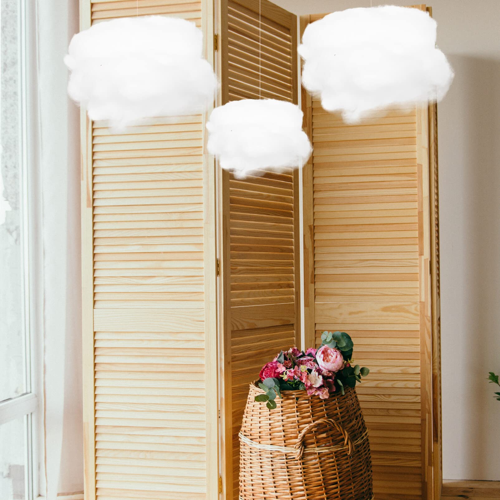 Yardwe 4pezzi Di Cotone Appendibili Decorazioni Per Feste Di Compleanno Matrimoni e Eventi Simulazione Di Bianche Per Interni