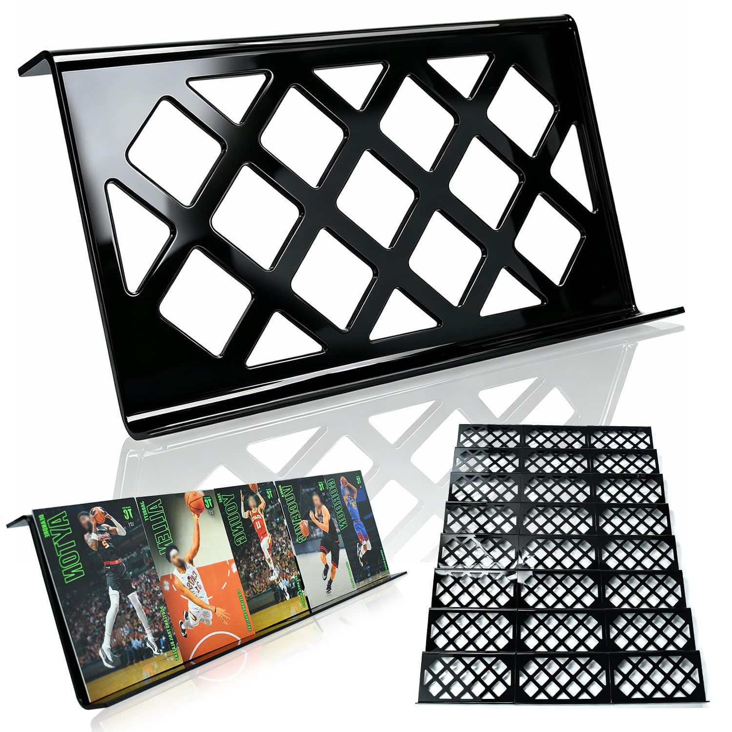 Photo 1 of CoJewe 30 Modular Trade Card Risers | Black Acrylic