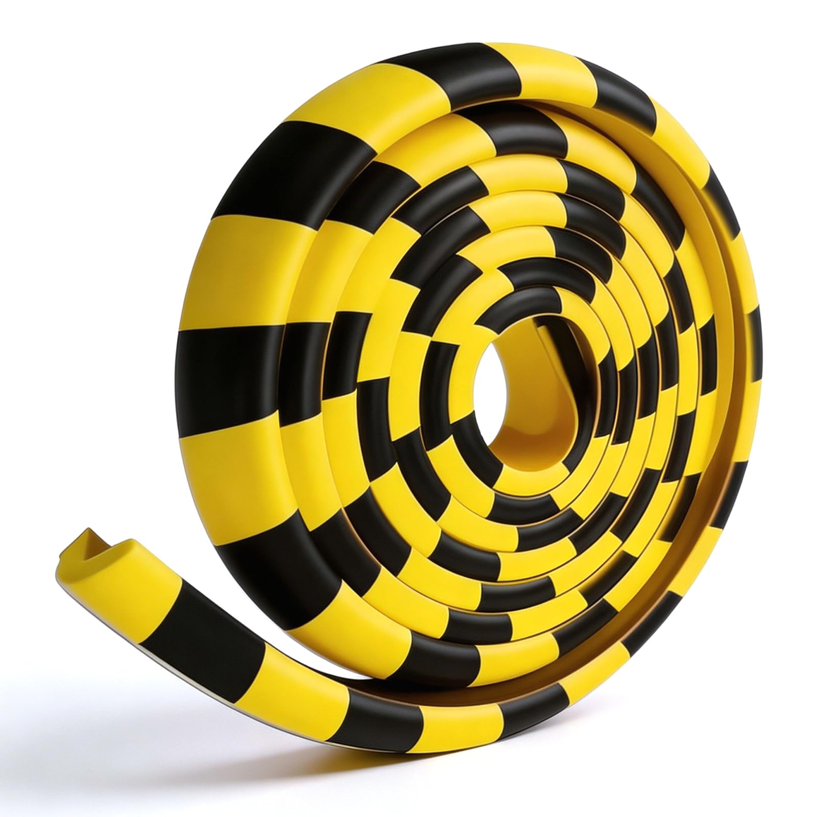 Paraspigoli autoadesivo a forma di L, 5 m, in NBR giallo e nero, protezione per bordi ammortizzante per garage, magazzino, officina, soffitti e scale