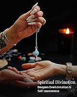 Vista 6 de Péndulo turquesa - Herramientas de adivinación - Péndulos de cristal - Cristales curativos y piedras - Péndulo de radiestesia - Suministros de Reiki