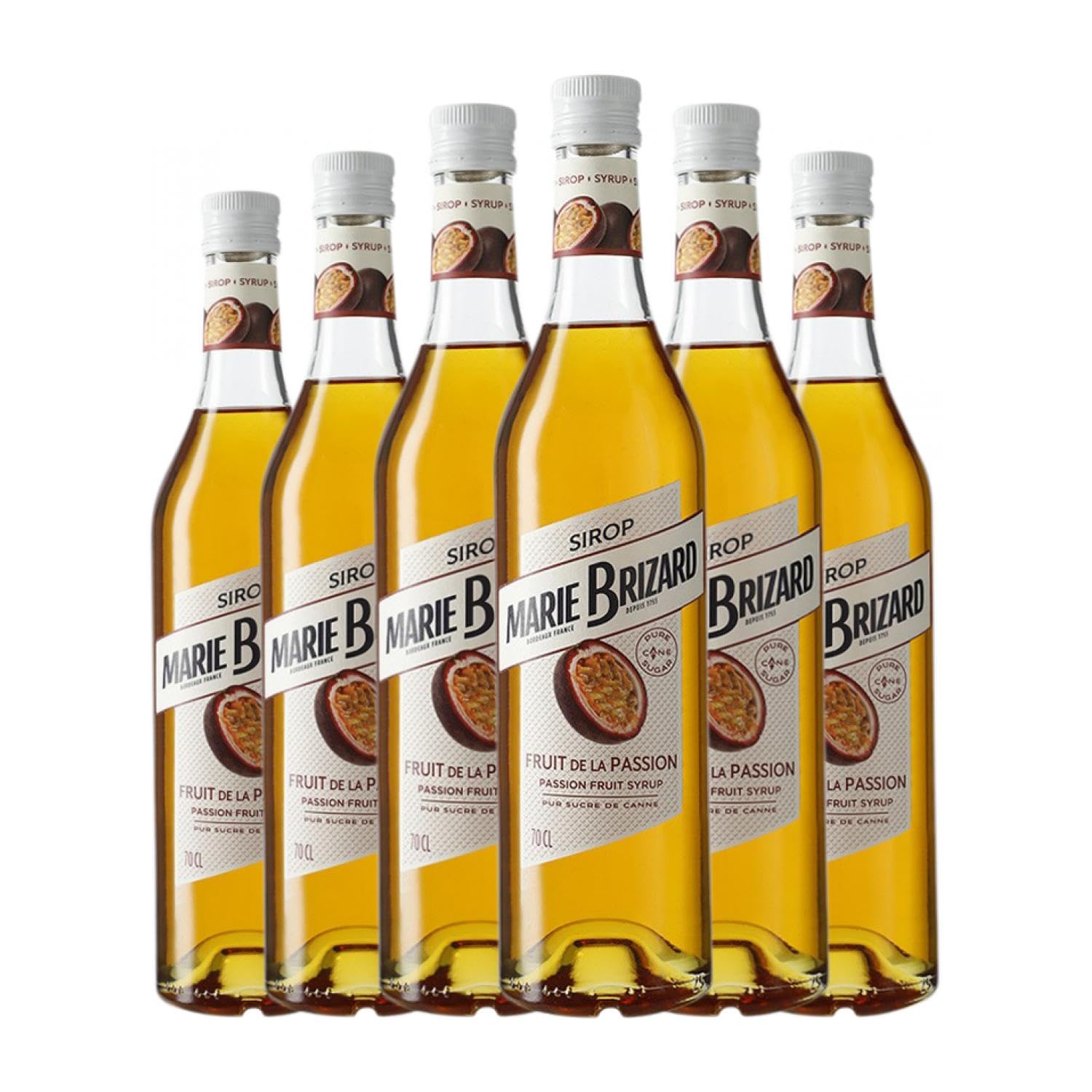 Licores Marie Brizard Fruta de la Pasión 70 cl (Caja de 6 Botellas de 70 cl)