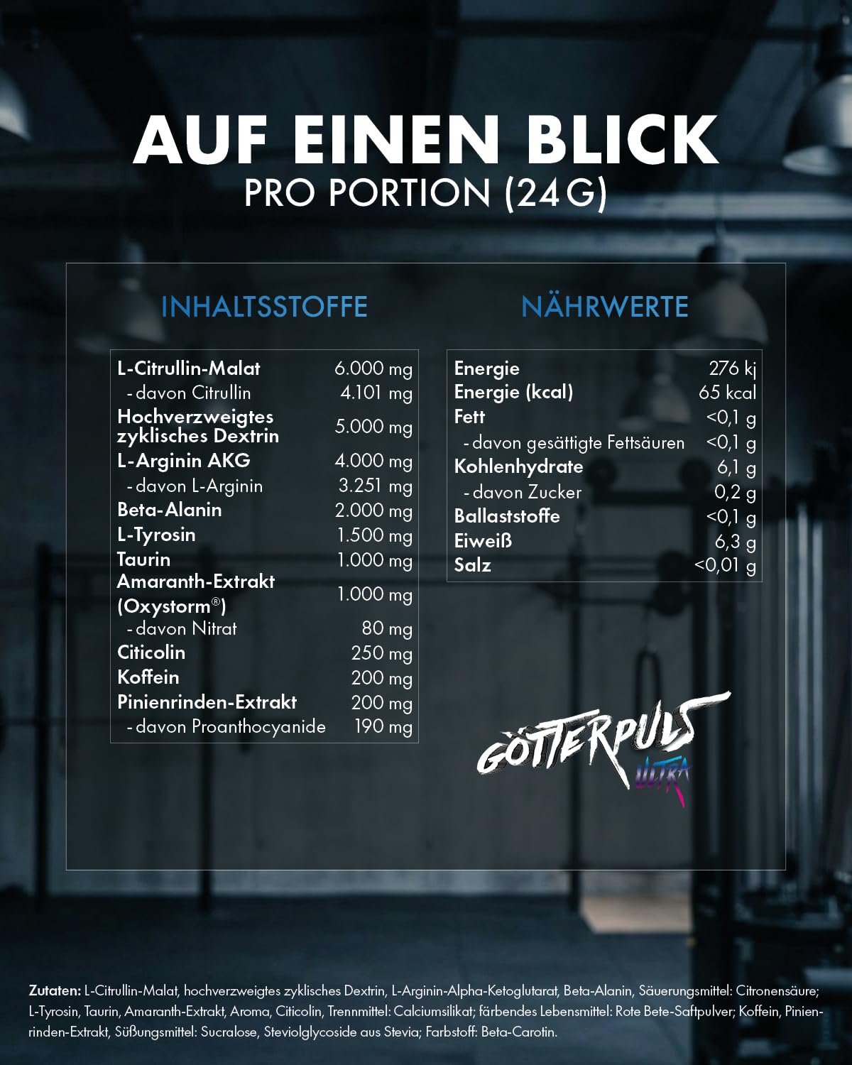 Götterpuls ULTRA Pre Workout 480g Pulver COMMUNITY EDITION 2026 | 200mg Koffein – L-Citrullin, OXYSTORM, Citicolin & Cyclic Dextrin – Vegan – 20 Portionen – Erdbeere-Ananas-Kokos