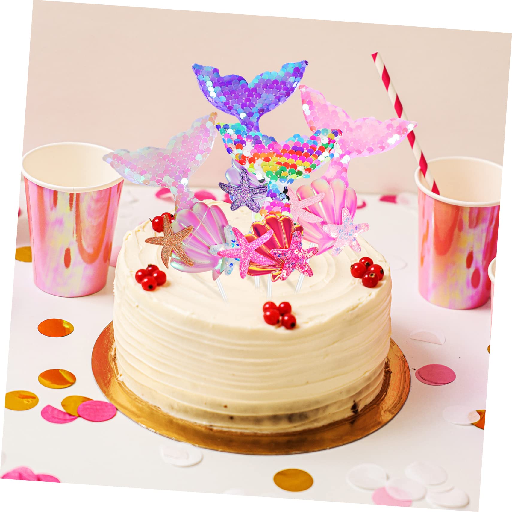 HEMOTON 30pezzi Topper Per Torta Paillettes Decorazioni Per Cupcake Compleanno e Shower