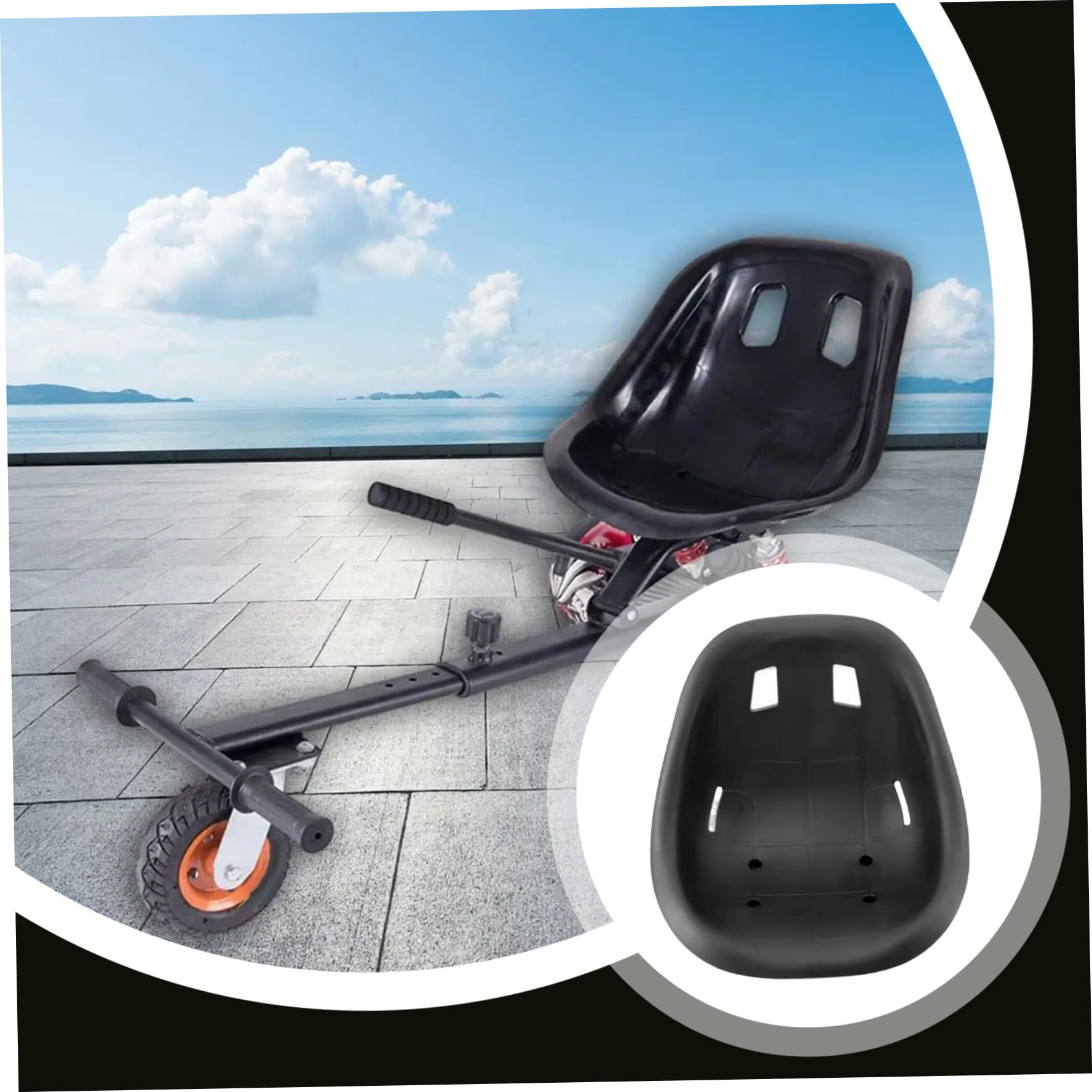 Sedile Go Cart, sedile avvolgente da corsa in plastica regolabile da 17 pollici per veicolo da corsa in equilibrio - Gara