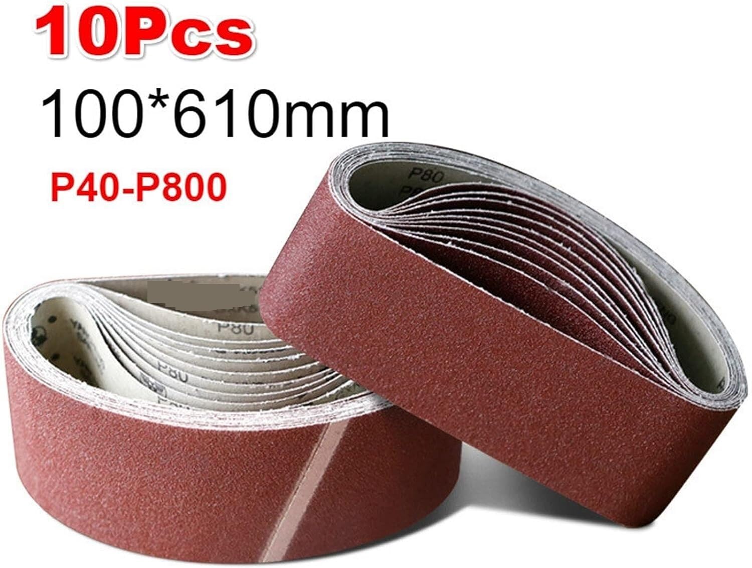 Rotolo di carta vetrata, carta vetrata fine, Nastri abrasivi 10 pezzi 100 * 610 mm 40-800 grane nastri abrasivi for carta vetrata for utensili rotanti elettrici for levigatrice for accessori Dremel fo