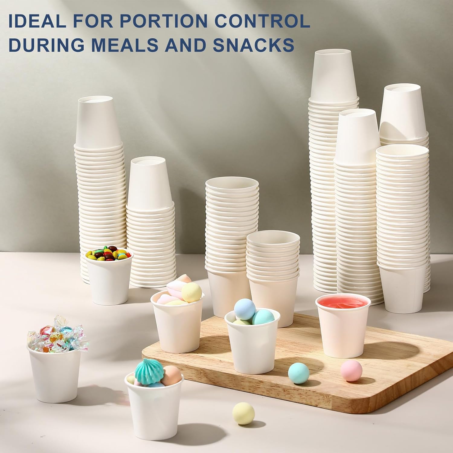 1200 Pack 2 oz Disposable Paper Cups Small Paper Coffee Drink Cups for Candy, Biscuits, Bathroom Use, Parties, Picnics, and Travel(White) - Image 5