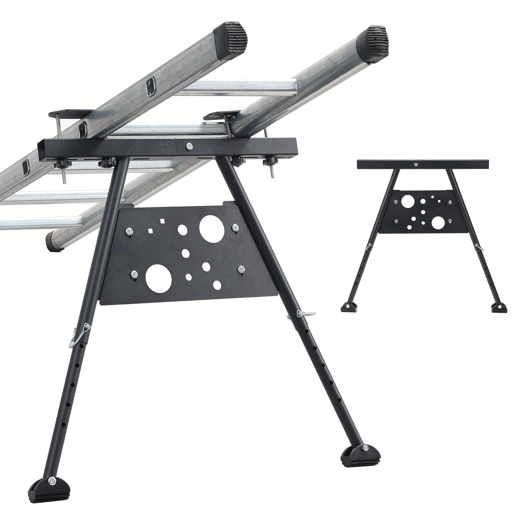 JAOTREL Outdoor Ladder Stabilizer - Adjustable Aluminum Legs 19.6 to 29.5" with Rubber Feet - Enhances Safety for High-Reach Tasks - Fits Wide Range