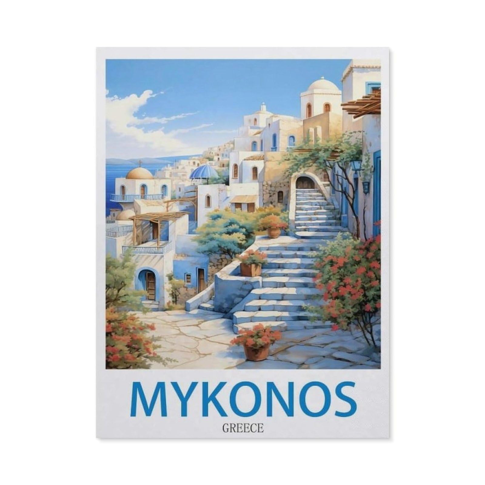Farmhouse Bathroom Decor Wall Art Funny Bathroom Wall Decor Signs，Mykonos Greece，Tin Sign Home Decor(15x30cm）6x12 inch-EE48