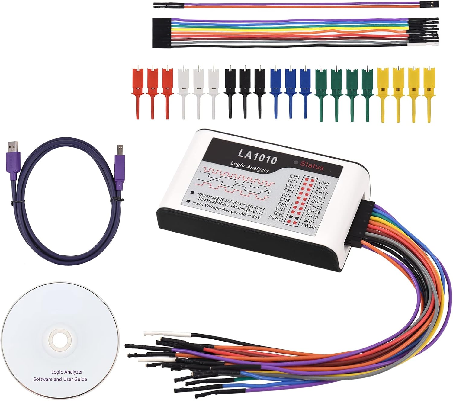 BUZHI Logic Analyzer, 16 Channels Logic Analyzer USB 2.0