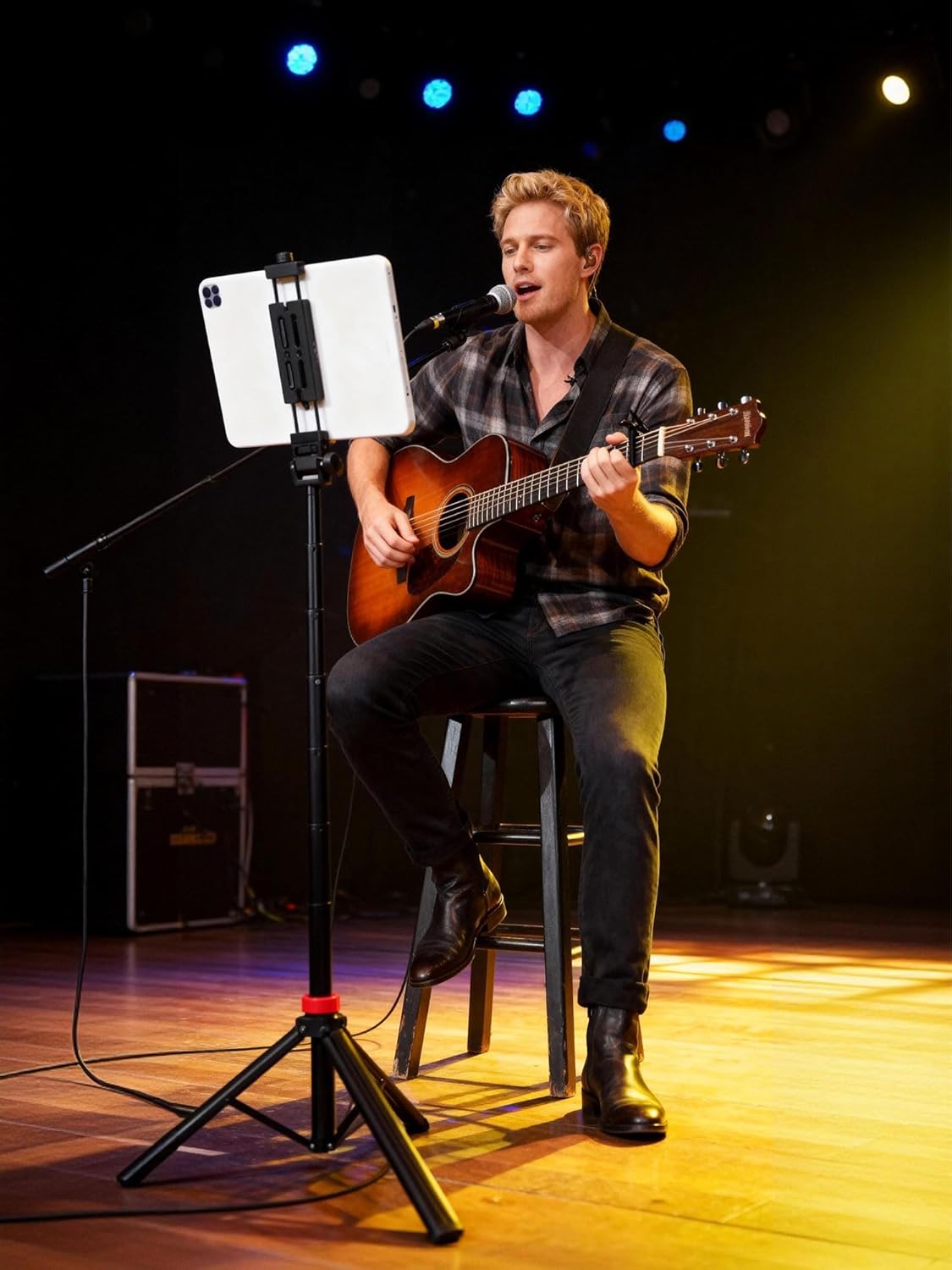 Xik Portable 81" iPad Tripod Stand, Extendable Aluminum Alloy Travel Tablet Tripod Holder, Compatible with iPad Pro, iPhone, Kindle & All 4.7-12.9" Tablets（Extendable Height: 14.4" to 81" ） - Image 8