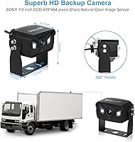 Vista 5 de Cámaras de respaldo de vehículo para camión de autobús, cámara de respaldo de cabina de ángulo de visión trasera, cámara de visión trasera